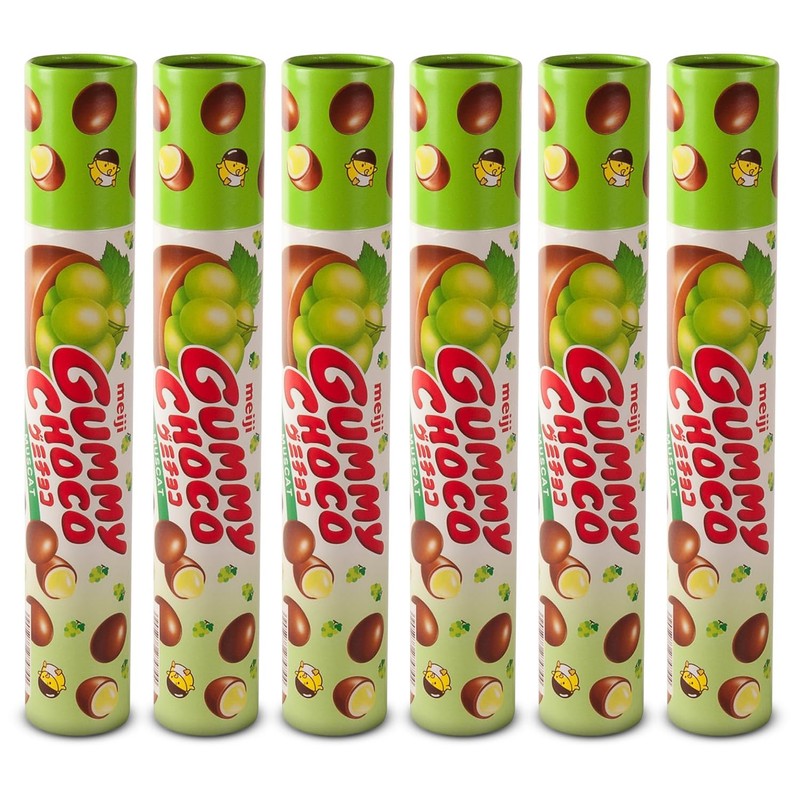 Meiji Gummy Choco Muscat, 2.86-Ounce Tubes (6 Pack)