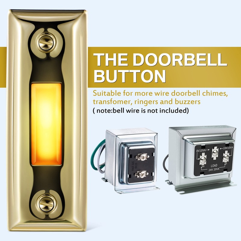 Dreyoo Metal Doorbell Push Button, Heavy Duty Metal Door Bell