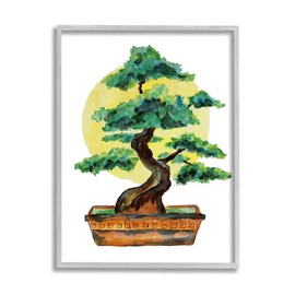 Stupell Industries Bonsai Tree Sun Shape Giclee Framed Wall Art, Design by Sebastian Grafmann