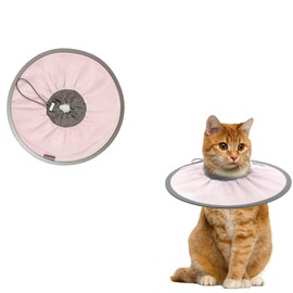 Soft Cat Cone - Lightweight & Waterproof Recovery Collar for Cats, Adjustable Comfy Kitten Cone to Stop Licking & Scratching Wounds After Surgery, Cute Protective Pet Cone for Wound Care (Pink, S)