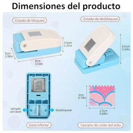 Perforadora de Estampillas Manual para Papel, Cortador de Figuras Cuadradas 2.5x2cm para Manualidades, Perforadora de Papel Figuras Scrapbooking, Tarj