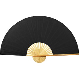 Solid Color Unpainted Folding Wall Fan Decor Art (40 inch wide, Black)