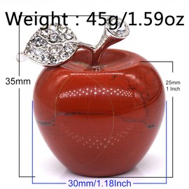 14pcs 1.2 "Natural Crystal Apples Statue Decor Hand Carved Feng Shui Home Ornament Reiki Christmas Gifts for Family Friends Relatives (1.2inch apple/14pcs)