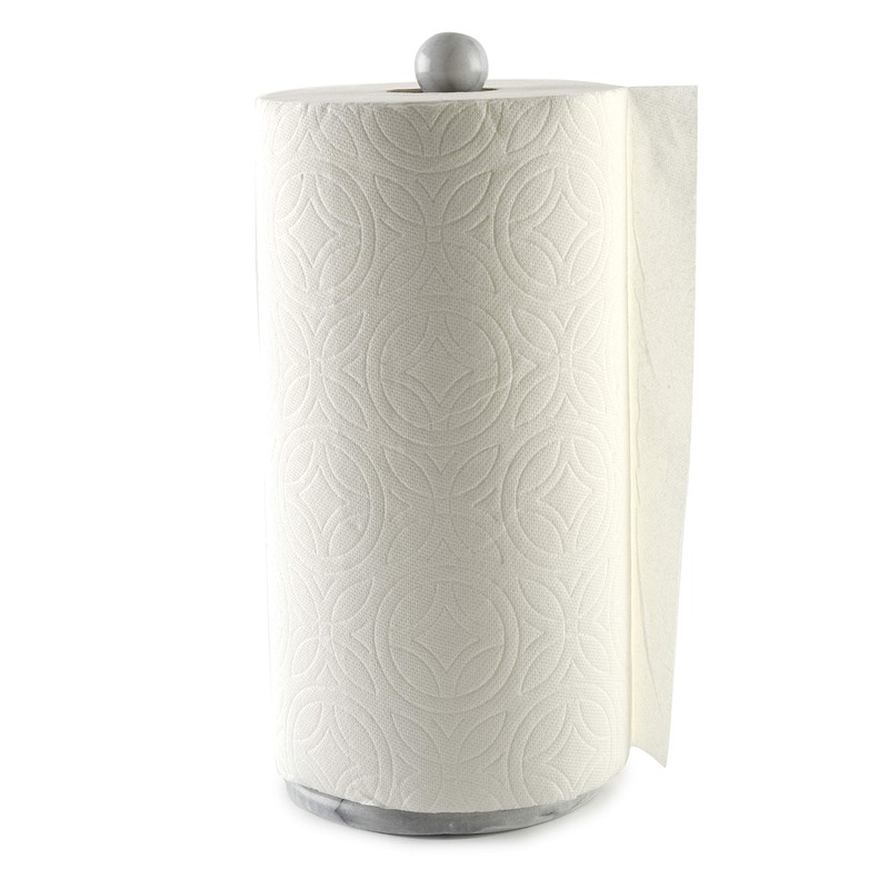 Norpro Marble Paper Towel Holder, white, "12.5"" tall, 5.25"" base"