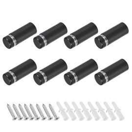 METALLIXITY Sign Spacer Screws (12 x 33 mm) 8 Pieces Stainless Steel Advertising Screws Glass Acrylic Nail - for Picture Frame Sign Display Matt Black