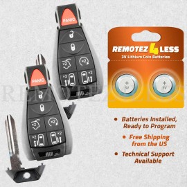 Remotez4less 2 Uncut Keyless Entry Remote Replacement Smart Key Fob for Chrysler Dodge