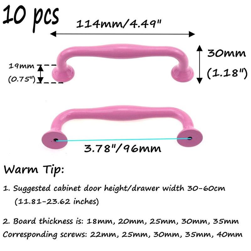Semetall 10Pcs Furniture Drawer Knobs Kitchen Cabinet Handle with Mounting