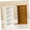 KOMBIUDA Miniature Wooden Bookshelf Mini Bookcase for Mini House Miniature