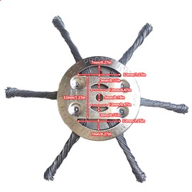 Ellxen Steel Wire Strimmer Head, Cutter Brushcutter Wire Weed Blade for Garden Strimmer Head Lawn Mower Power Tool (6 Heads)