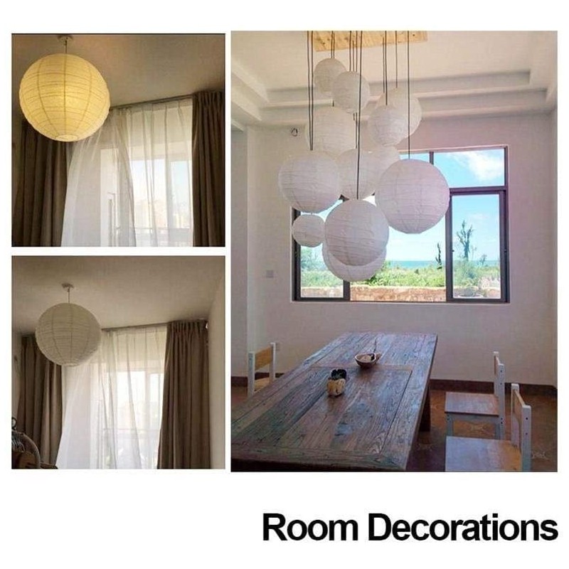 LIHAO Paper Lanterns, White Paper Lanterns, Paper Lanterns, 10 Pieces,