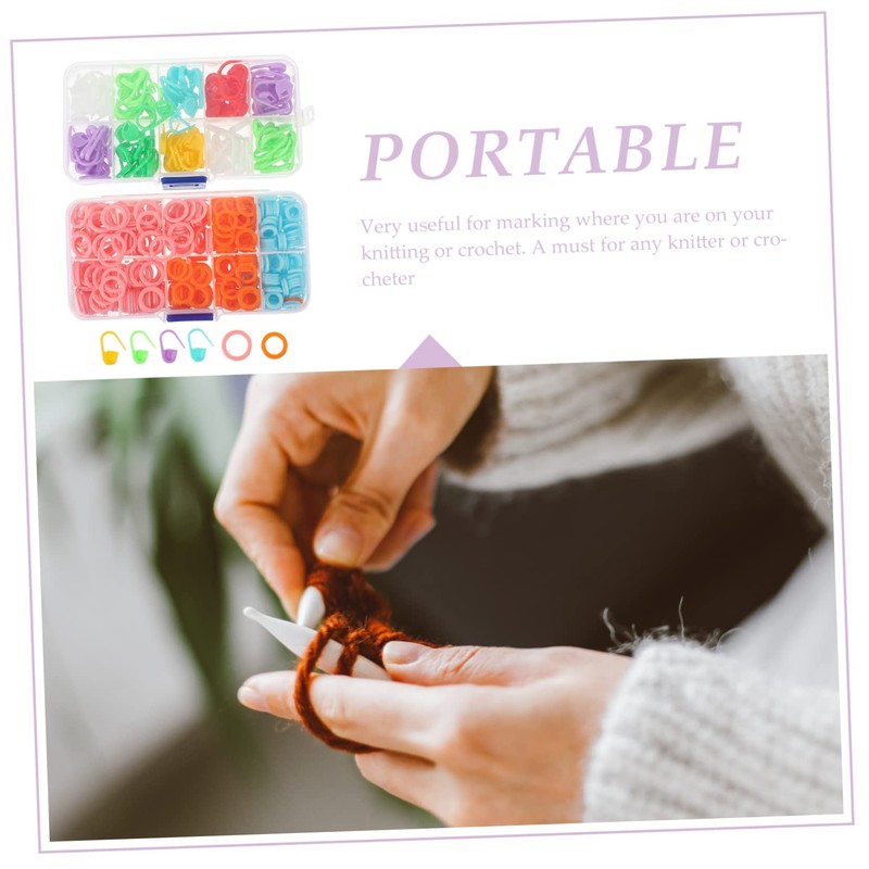 DOITOOL 2 Boxes Locking Stitch Markers of Portable Crochet Tools