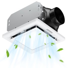 FASDUNT 2-in-1 Bathroom Exhaust Fan with Light, 1.0 Sones &110 CFM Upgraded Ventilation Fan Powerful Ventilation & Ultra Quiet, Suitable for Bathrooms, Shower, Office, Restroom Etc, ETL Listed