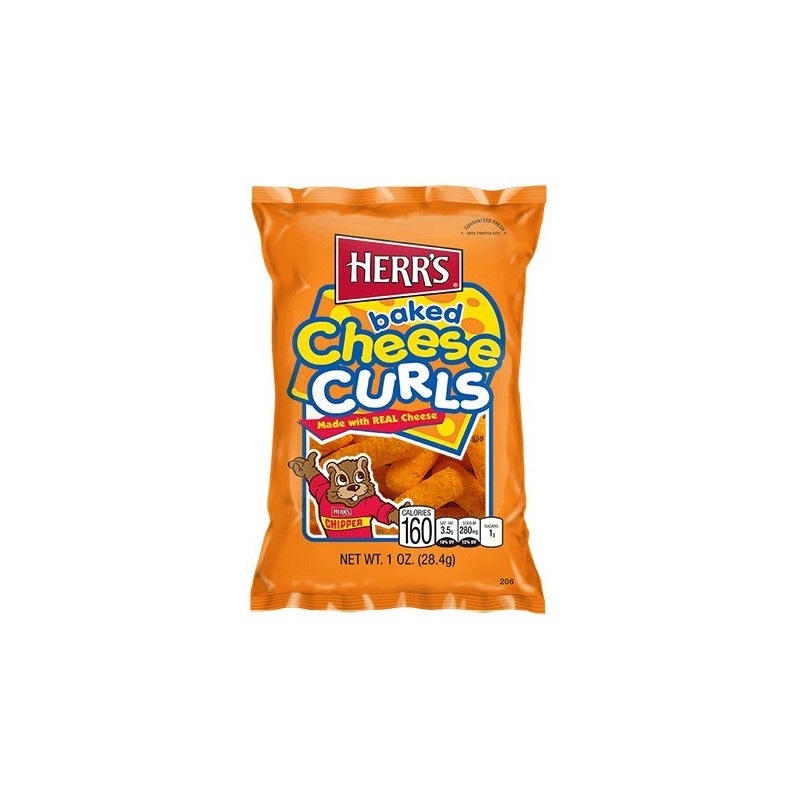 Herr's Baked Cheese Curls, 1 Ounce (Pack of 42 Bags)