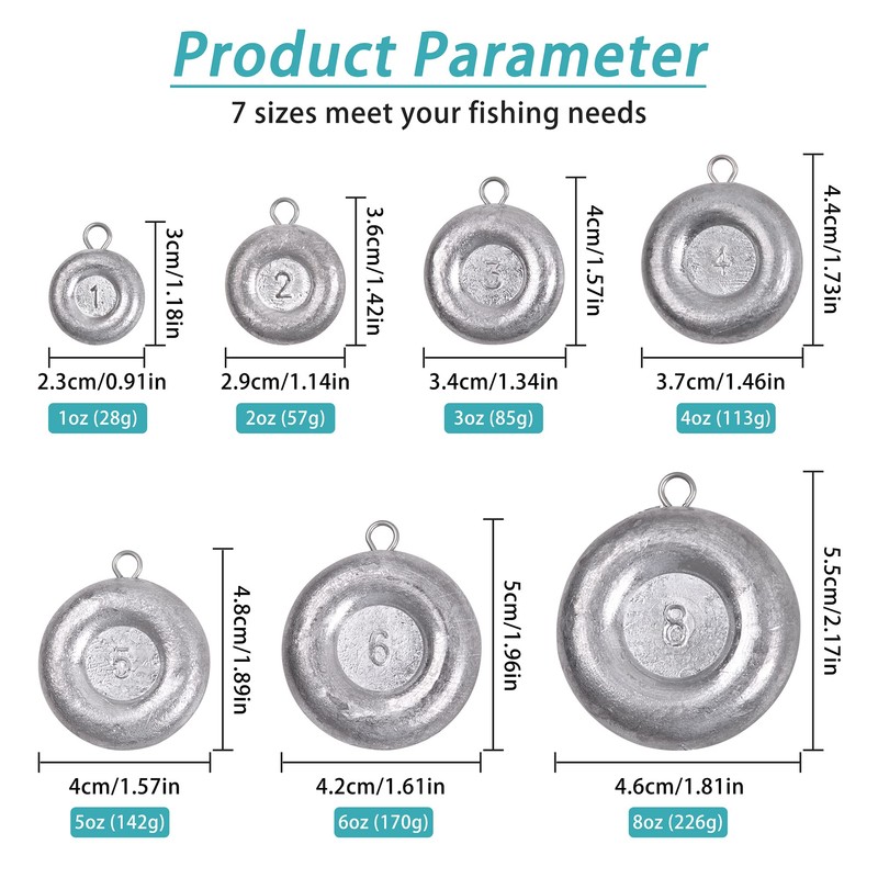 Sinker Coin Sinkers for Drifting Trolling Catfishing Saltwater Tackle Fishing