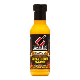 Butcher BBQ Grilling Oil Steak house | 12 Oz | World Championship Winning Formula | Turkey Injector Marinade Flavors | Cooking Oil Grilling Accessories | Smoking Meat Accessories | BBQ Accessories