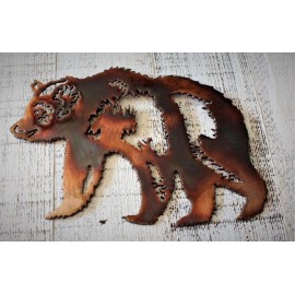 Unbranded Baby Bear  Metal Wall Art Accent 7" x 5 "