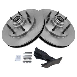 TRQ Front Brake Pad & Rotor Kit Brake Pads Brake Rotor Ceramic Compatible with 1999-2003 Ford F-150 2004 F-150 Heritage 1997-1999 F-250