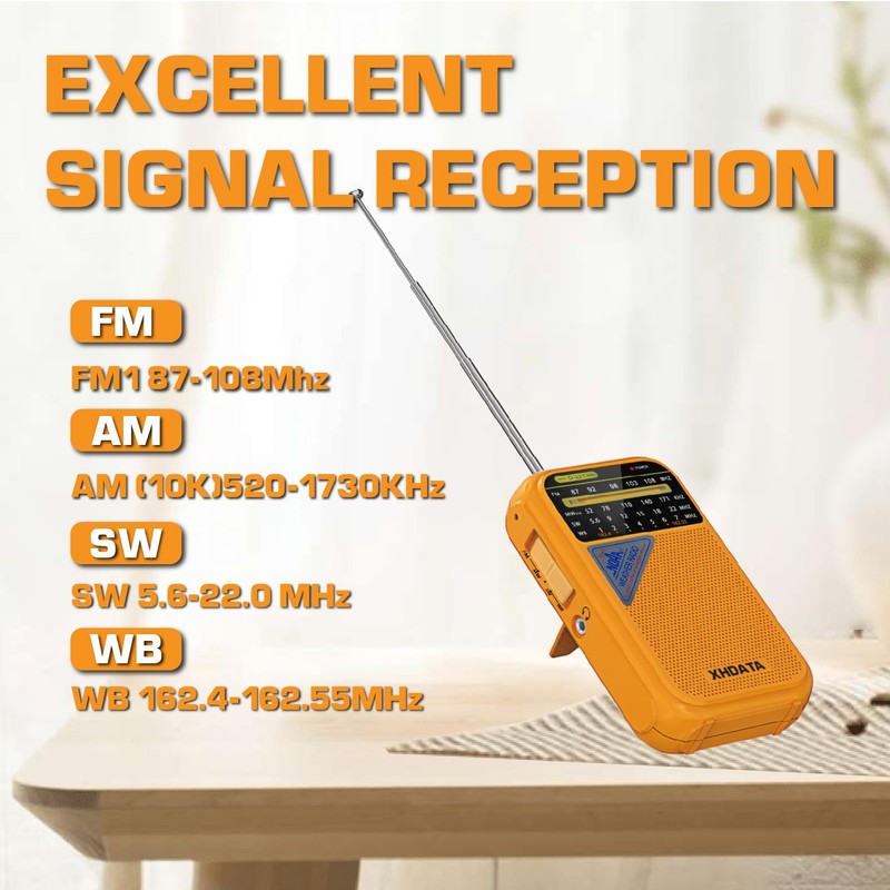 XHDATA D221 NOAA Weather Radio Portable AM FM Shortwave Radio