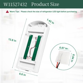 WRX735SDHZ03 WRX735SDHZ04 WRF555SDFZ15WRF555SDFZ11 WRX735SDHZ07 WRF555SDFZ09 Refrigerator LED Light Module Replacement for Whirlpool,W11527432 for Maytag MFI2570FEZ08MFIWRX735SDHZ022570FEZ07