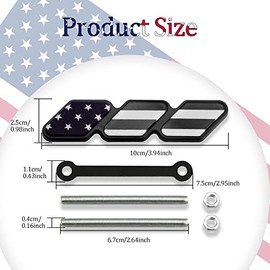 Grille Decor Badge, Tri-Color Grille Insert Trims, Tri-Color Grille Badge Emblem Decoration Accessories Car Truck Label Fit for Most Vehicles (Black U