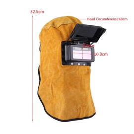 Leather Welding Helmet, Welding Hood, Helmet Protective Mask with Automatic Darkening Filter Lens for Welders