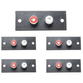 SQXBK RCA Connector 5PCS Black 2 Way RCA Terminal Wall Panel Plate Input Phono Chassis Socket AV Audio Connector