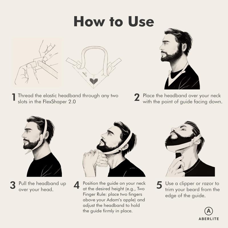 Aberlite FlexShaper 2.0 - Beard Shaper for Men - Hands-Free
