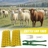 100 Aretes Para Cerdo Cabra Ganado Numeros Láser Con Pinza