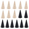 NBEADS 16 Pcs Wooden Ring Displays, 2 Colors Cone Shaped
