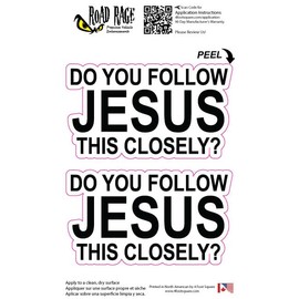 Bad Fish Custom Decals 2 Pack Do You Follow Jesus This Close – Funny Cute Sticker - Premium Gloss Permanent Vinyl Waterproof Indoor Outdoor (Full, 1)