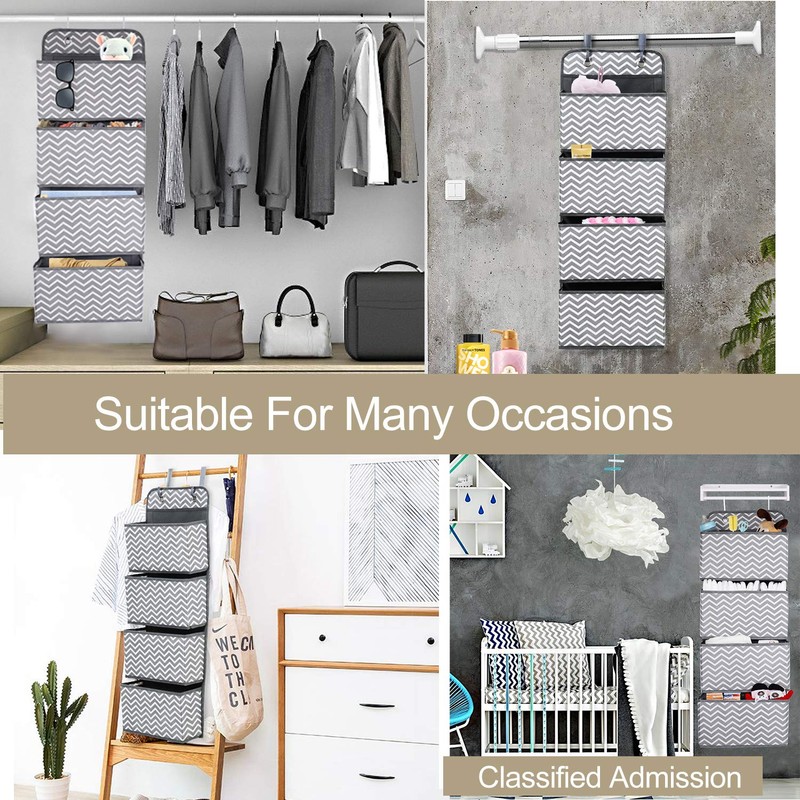 MaoXinTek Over Door Hanging Storage Organizer 4 Pocket Wall Mount