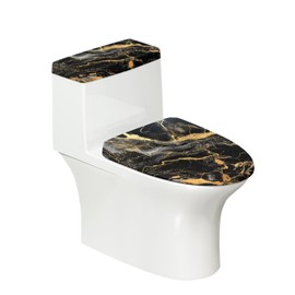 KUIFORTI Black Marble Toilet Lid Cover and Tank Cover Elongated Stretch Fits Most Toilet Tanks & Lids Bathroom Accessories Decor