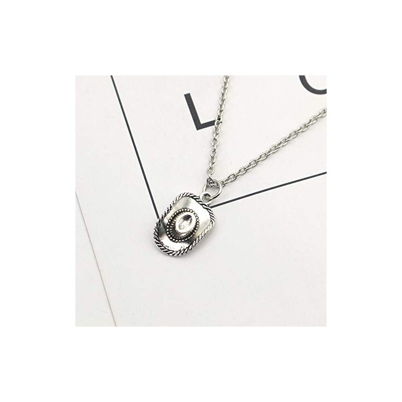 925 Sterling Silver Plated Cowboy Hat 3D Cap Charm Pendant