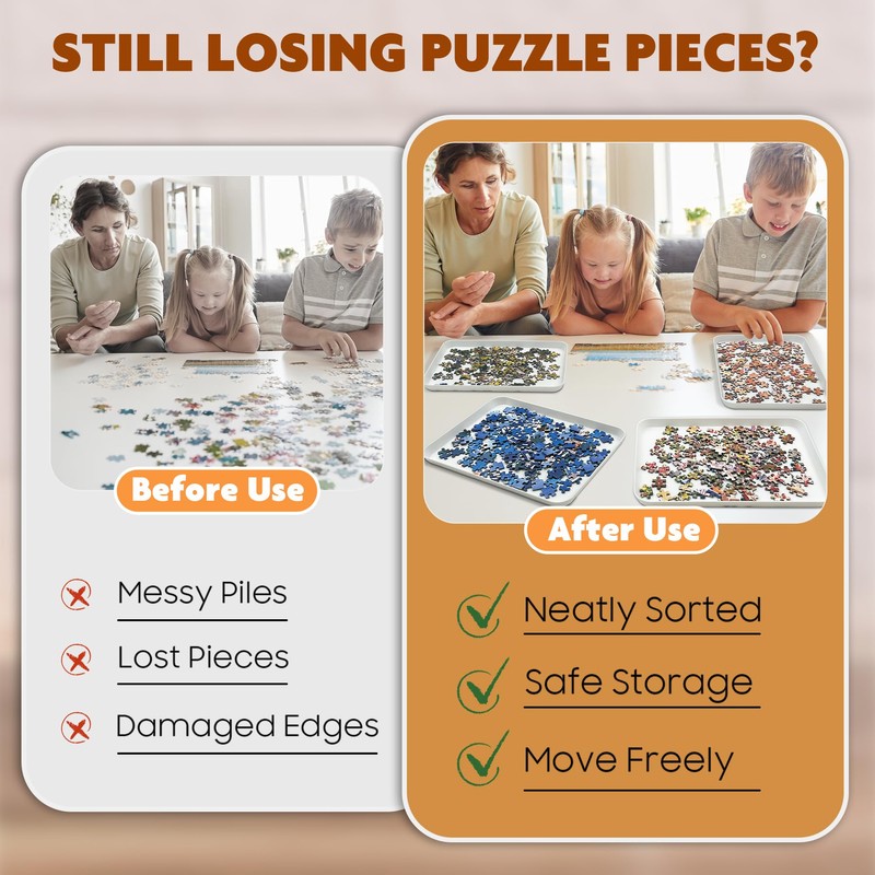 Nariolar 11.5 x 8.3 in Puzzle Sorting Trays Stackable, 6-Pack