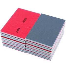 18PCS 120Grit/#400 Sanding Sponge Assortment Pack, 4x3 Inch Medium Grit Hand Sanding Block Variety Pack, Wet Dry Flexible Sandpaper Sponge for Drywall, Model, Wood, Furniture