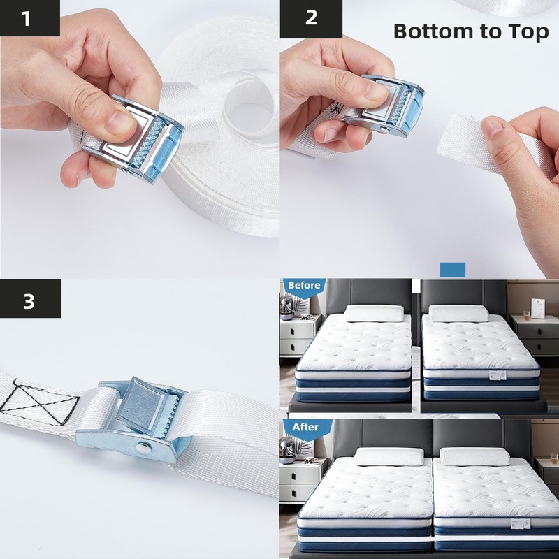 NICENEEDED 393 Inch Long Twin Bed Connector, 0.98" Wide Mattress