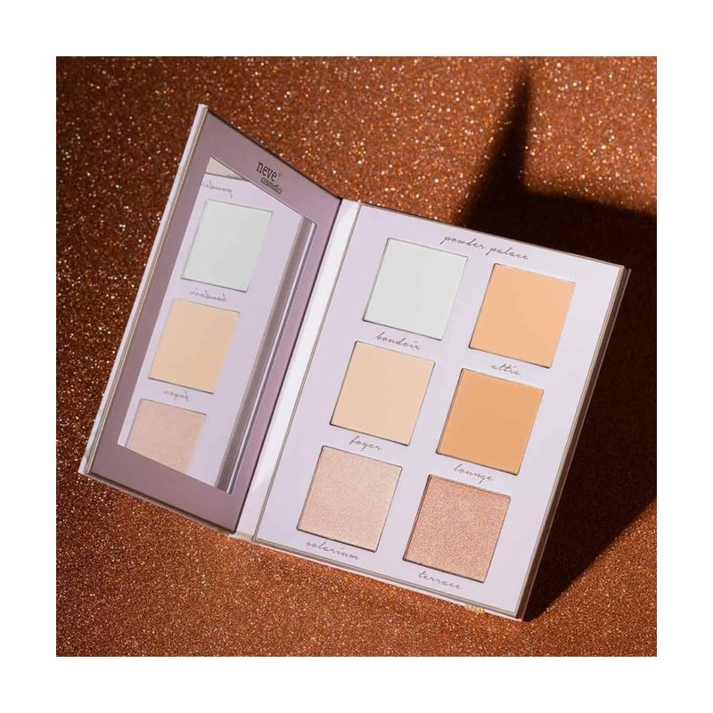 Neve Cosmetics ArtDiary Palette, 6 Powders with Different Textures and