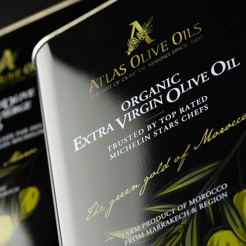 A ATLAS OLIVE OILS Bulk Organic Cold Pressed Moroccan Extra