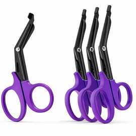 7.5’’ Trauma Shears, Medical Shears, EMT Scissors for Nurses, Doctors, and Medical Students (Pack of 4) (Purple)