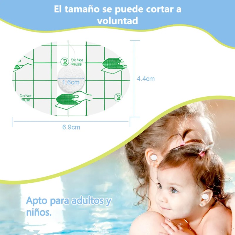 Parches Impermeables Para Oídos 60 Uds Ajuste Hermético Baño