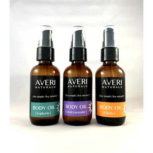 Averi Naturals 3 Pack Face & Body Oil - 100% Natural - Blend of 9 balanced oils - 3 x 2 oz (3PK)