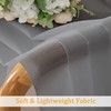 Gwine Charcoal Grey Sheer Kitchen Curtains 36 Inch Length, Light