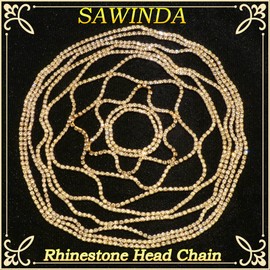 SAWINDA Gold Rhinestone Head Chain Jewelry for Women Gatsby Cap Headpieces Wedding Bride Crystal Tiara 1920s Flapper Hair Chain Belly Dance Cleopatra Women Hair Accessories