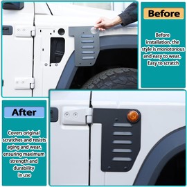 Hudiriy Car Engine Right Side Air Vent Grilles Cover Compatible with Ineos Grenadier 2020-2024 ，Aluminum Alloy Auto Exterior Hood Side Air Vent Trim Cover Accessories