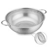 Stainless Steel Colander 22cm, Herogo Metal Kitchen Colanders with Handle,