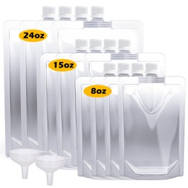 Keon Plastic Flasks - Reusable Drink Bags, Leak-Proof, BPA-Free for Travel, Outdoor Sports, Concerts, Events