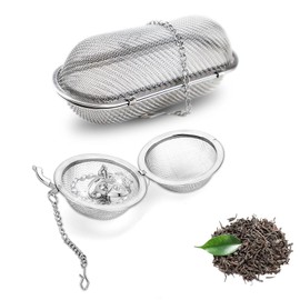 2 Stück Gewürzsieb Zum Mitkochen, Gewürzei, Edelstahl Teeei, Teesieb Gewürzkugel, Groß Gewürzbeutel Gewürzsäckchen, Tee Aus für Gewürz, Gewürzei-Gewürzsieb Gewürzfilter, Gewürzteefilter Kette Kochen