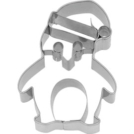 Birkmann 199521 Christmas Penguin Cookie Cutter with Inner Embossing Cookie Cutter Stainless Steel 7 cm