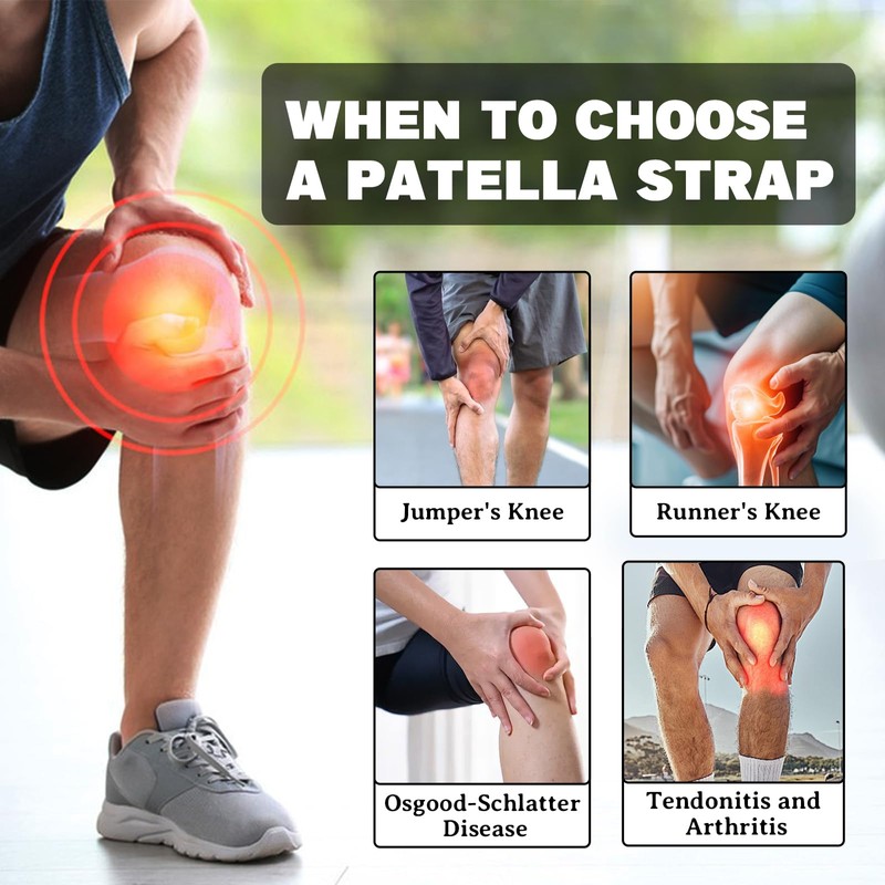 bracemundo Patellar Tendon Support Strap with Dial, Adjustable Patella Band