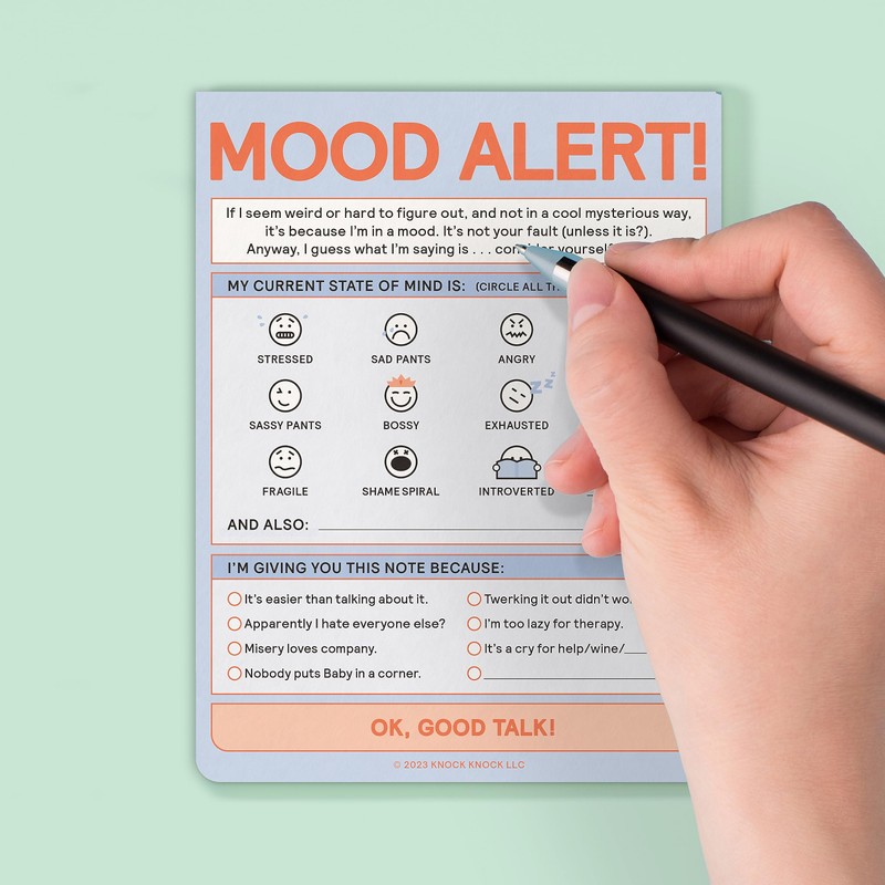 Knock Knock 1-Count Today's Mood Nifty Note Pad, Mood Tracker